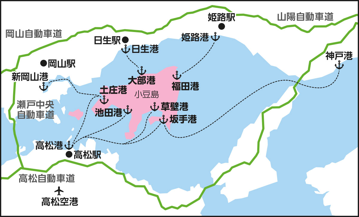 小豆島周辺地図